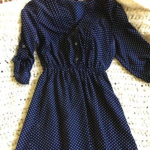 Polka dot buttoned dress